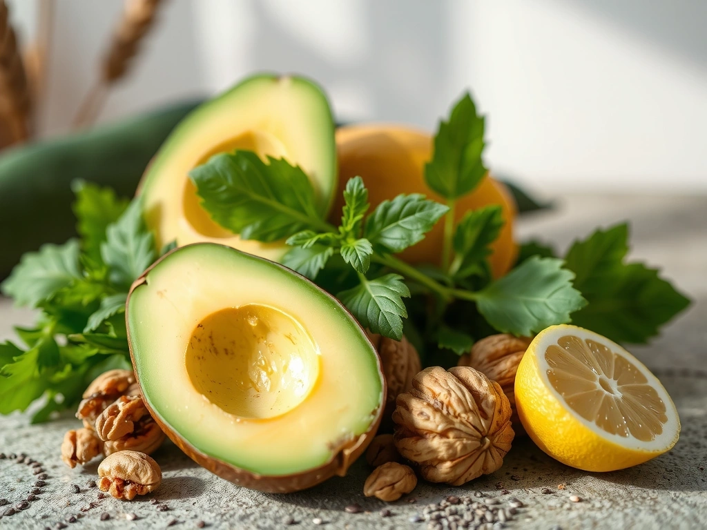 Świeże składniki odżywcze na kamiennym blacie